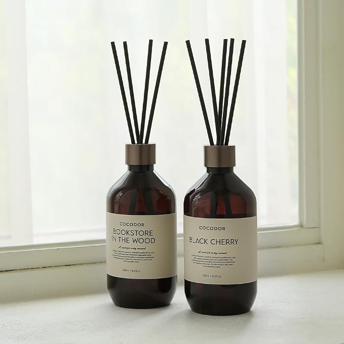 COCODOR Premium Reed Diffuser/Seoul Rose /16.9oz /2 Pack/Large Capacity Fragrance Scent Oil Stick Diffuser Set for Bedroom Bathroom Home Décor