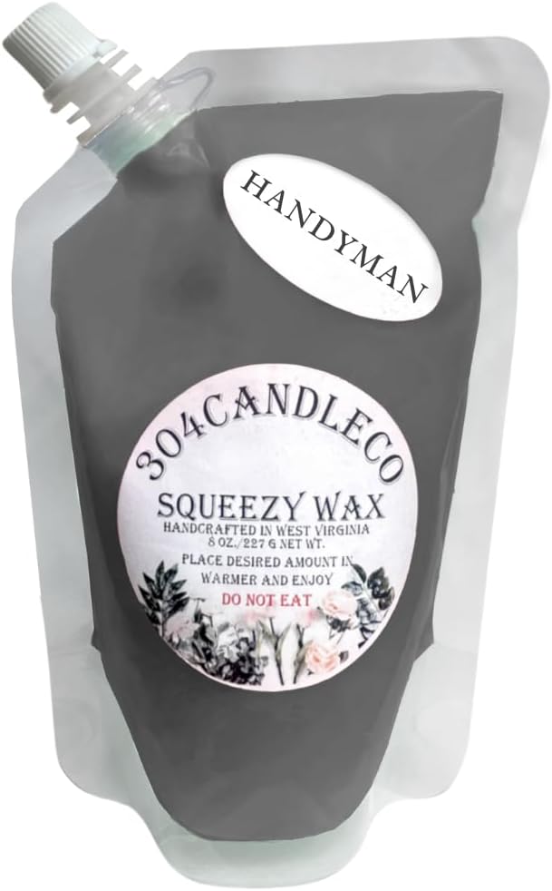 304CandleCo Large Squeeze Soy Wax Melt - 50 SCENTS! - Highly Fragrant & Hand-Crafted - Easy Mix & Match - American Made - Perfect for Wax Warmers (8oz, Handyman)