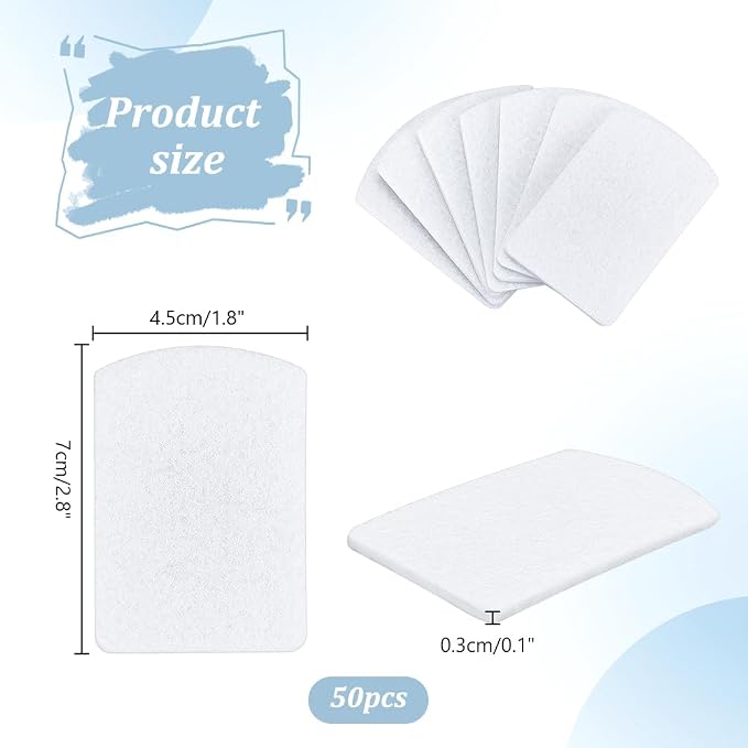 PH PandaHall 50pcs Unscented Refill Pad Aroma Pads 7x4.5cm/ 2.8x1.8" Essential Oil Diffuser Pad Rectangle Replacement Perfume Pads for Humidifier Air Purifier Locket Scent Ball Plug-in Diffuser