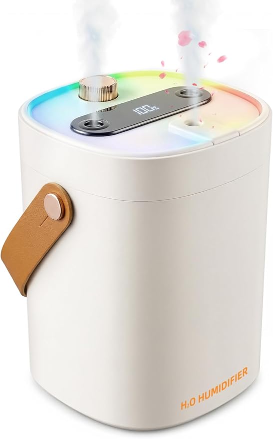 Humidifier, Essential Oil Diffuser, 2L Top Fill Humidifiers for Bedroom, Night Lights, Ultrasonic Cool Mist Humidifier, Auto Shut-Off for Plants Dorm Room Office Home