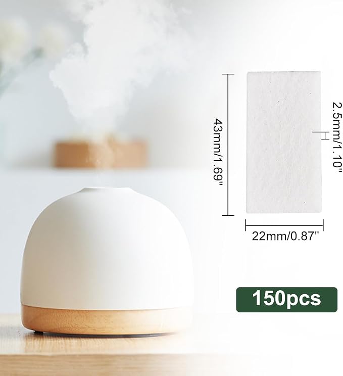 PH PandaHall 150pcs Rectangle Aroma Pads Aromatherapy Refill Pads 1.7×0.9" Unscented Refill Pads Aromatherapy Car Diffuser Pad for Home Electronic Equipment Locket Scent Ball Plug-in Diffuser