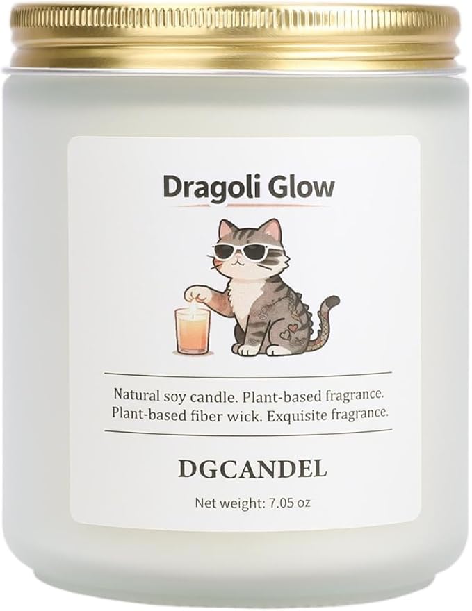 Dragoli Glow Lavender Scented Candle, Made with Natural Soy Wax & Essential Oils, 40-Hour Burn Time for Home, Bedroom, Bathroom | Relaxation, Stress Relief & Air Freshener (7.05 oz)