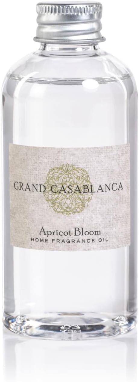 Zodax Grand Casablanca Porcelain Oil Diffuser Refills - Scented Oil for Aromatherapy Diffusers - Ideal for The Office, Living Room, Bathroom, and Home - Apricot Bloom Scent - 1.69 Oz. - Set of 2