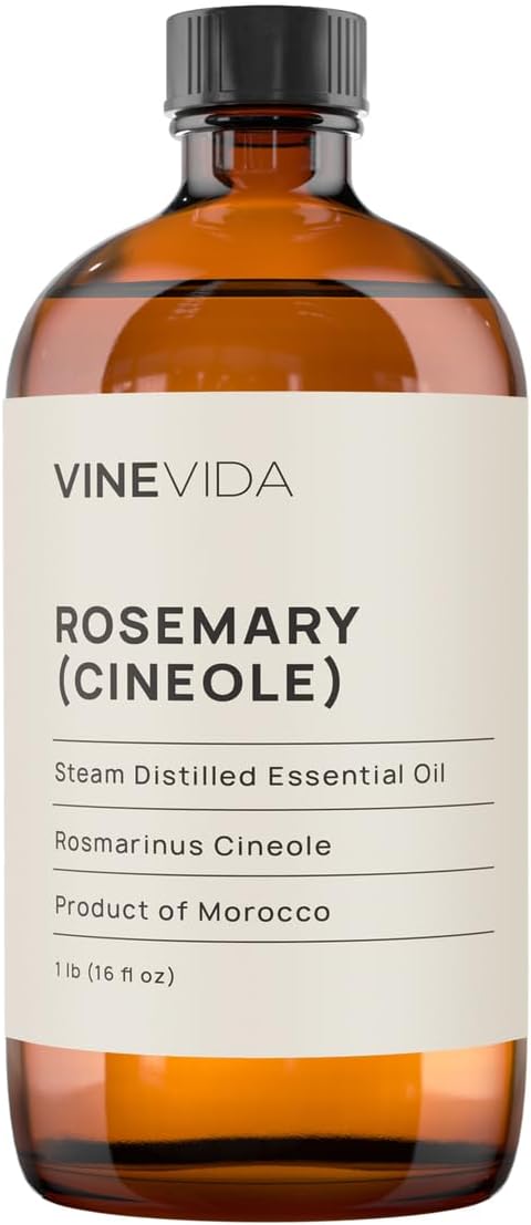 VINEVIDA Rosemary Essential Oil 16 oz - Undiluted Rosemary Oil - DIY Candle Scents - Bulk Essential Oil for Soap Making