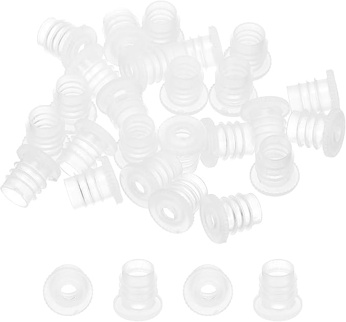 PATIKIL Bottle Adapter 0.28"/7mm Press in Plugs Clear 25Pcs, 0.12" Hole | for Oral Dispenser Liquid Oil Plastic Glass Bottles Stopper