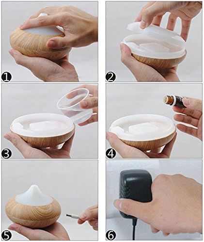 Ultrasonic Aromatherapy Diffuser for Essential Oils Air Atomizer, Light Wood-Grain