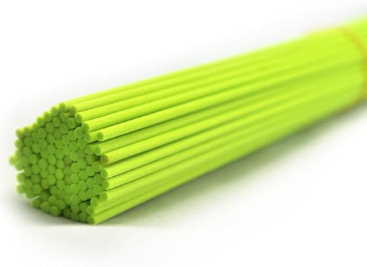 100 Pieces Fiber Reed Diffuser Replacement Refill Sticks (12" x 3mm, Fluorescent Green)