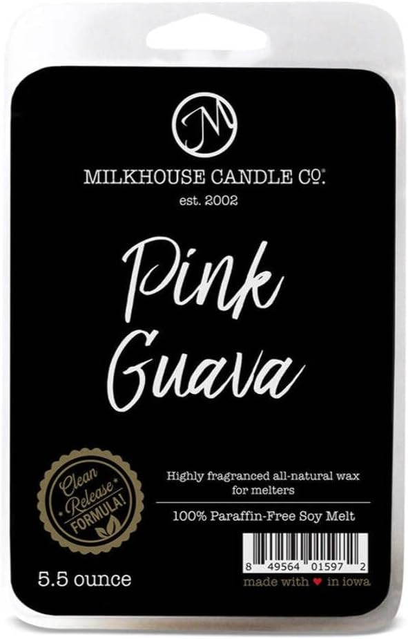 Milkhouse Candle Company Pink Guava Soy Wax Melts - Summer Fruits | Citrus Sparkle | Freesia Scented - 5.5 oz, Hand-Poured, Premium Fragrance Oil, Made in the USA