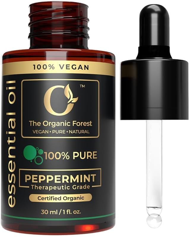 Plant Based Peppermint Essential Oil - 100% Pure Peppermint Oil for Hair, Skin and Aromatherapy - Perfect for Relaxation & Concentration - Non-GMO, Multipurpose Use