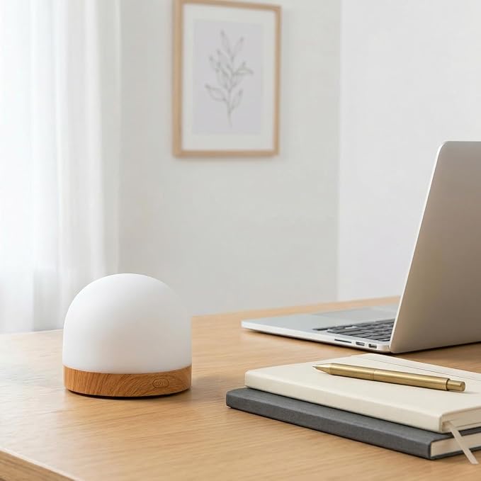 Plant Therapy Home AuraDrop Fan Diffuser - Designed for Easy, Everyday Use, Gentle Airflow from Built in Fan, Color-Changing Light Feature