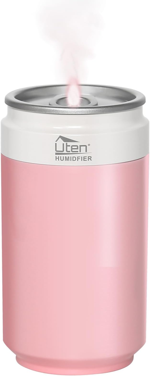 Humidifiers, Humidifier for Bedroom, Can Air Humidifier, Humidifiers for Home and Plants, USB Powered And Battery Powered Portable for Home Office Car Outdoor, 2 Mist Modes, Night Light, Auto-Off