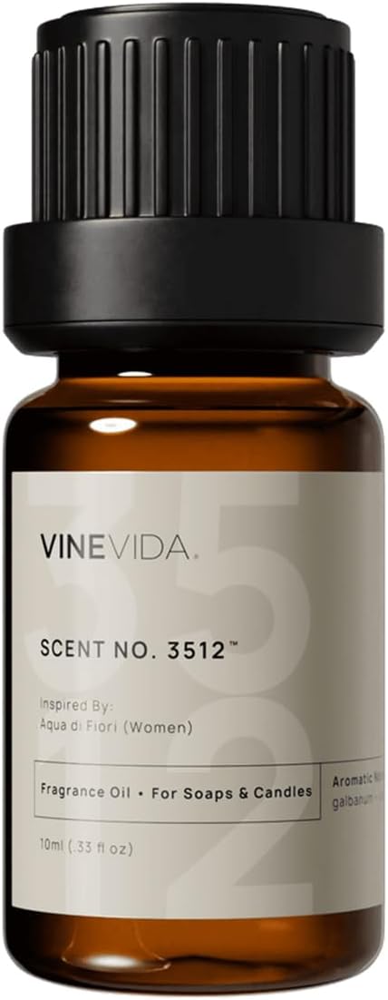 VINEVIDA Scent NO. 3512 Fragrance Oil - 10mL - Inspired by: Aqua di Fiori (Women) Fragrance Oil for Candle Making - Made in USA Candle Scents Scents for Soap Making