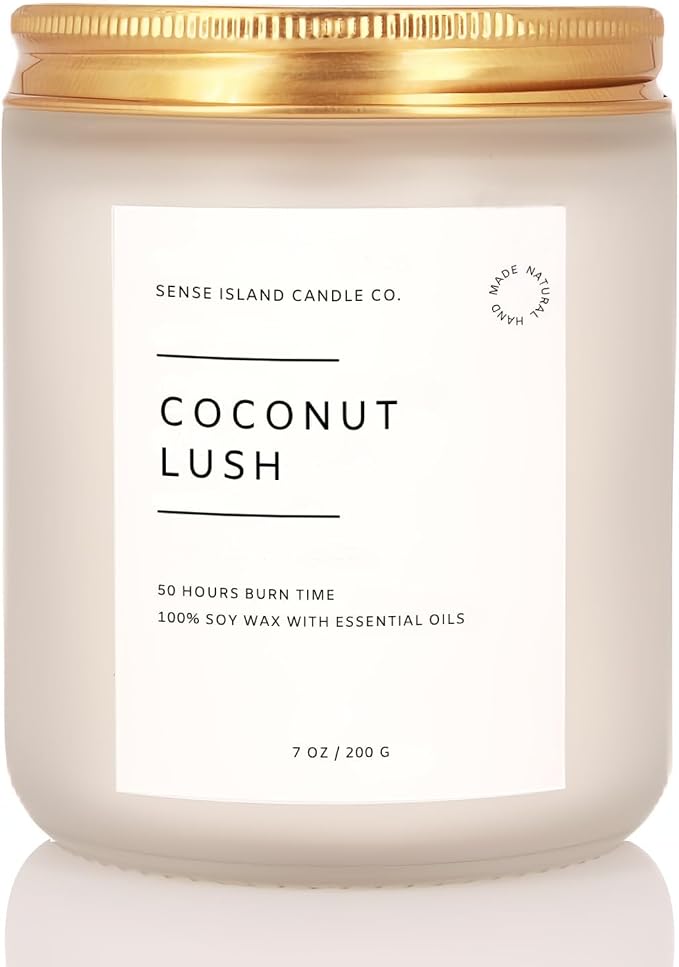 Coconut Lush Scented Candle | Inspired by VS Coconut Passion | 7oz Soy Wax Long Lasting Scented Candle for Women | Gift for Women Sensual Warm and Cozy Fragrance