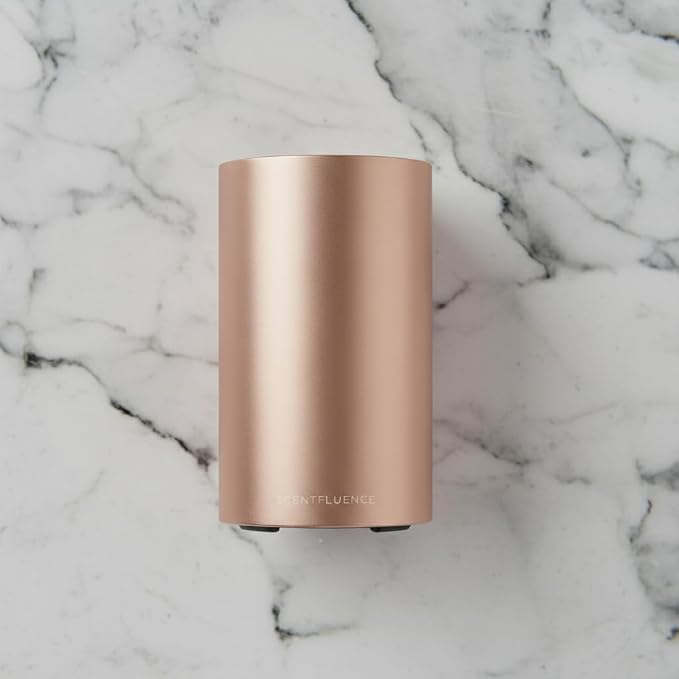 Waterless Scent Diffuser for Home – Rechargeable Cold-Air Room Diffuser, Chrome Finish, Adjustable Settings, USB, Covers 450 Sq Ft