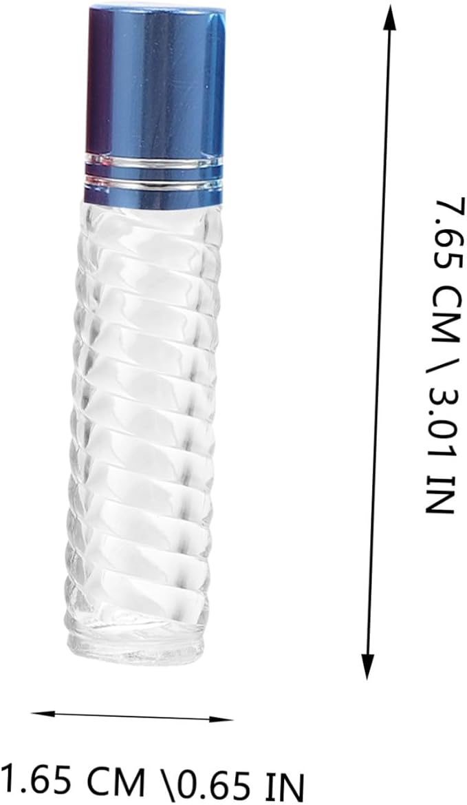 Lurrose 12pcs 5ml Glass Roller Bottles with Cap Essential Oil Bottle Kit Perfume Sub-packaging Portable Mini Roll-on for Travel and Aromatherapy Use Random Color