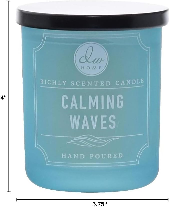 DW Home Calming Waves Scented Candle for Home, 9 oz, Medium Single Wick Candle Jar, Up to 33H Burn Time, Luxury Scented Candle for Relaxation, Gifting, Home Decor