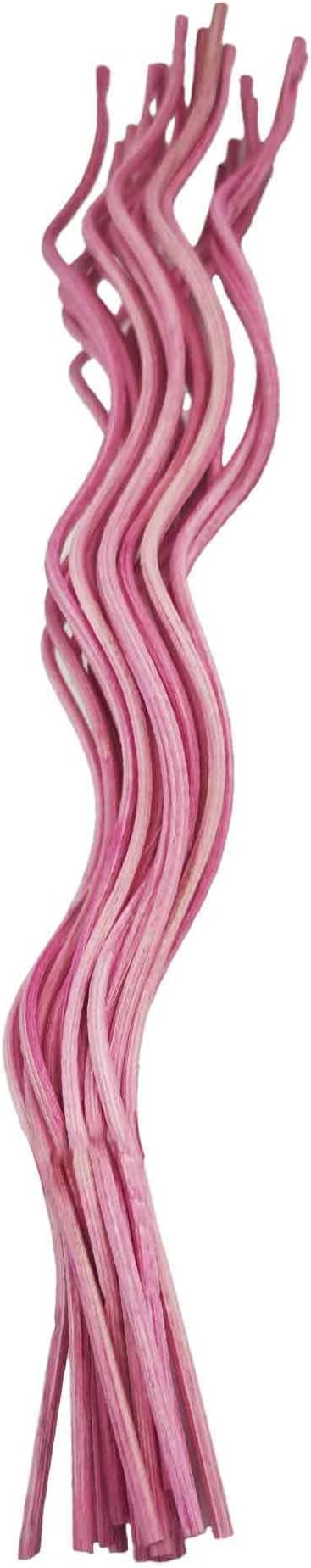 20PCS 11 inch Wavy Reed Diffuser Sticks, Rattan Fragrance Refill Sticks for Home and Office Aromatherapy (Pink)
