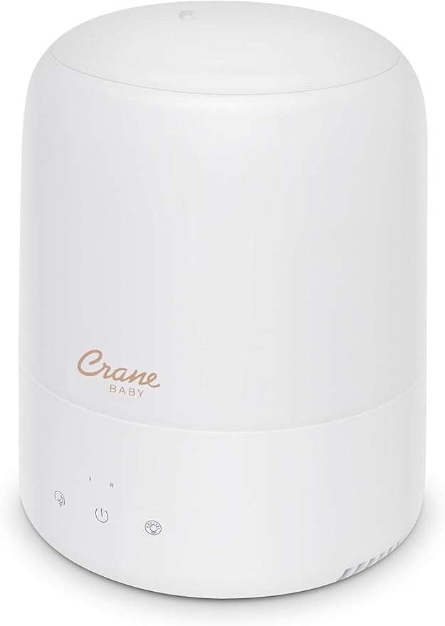 Crane Baby 3-In-1 Baby Humidifier Aroma Diffuser with Adjustable Nightlight, Auto-Shutoff, Humidifier for Baby Nursery, Baby Diffuser for Nursery