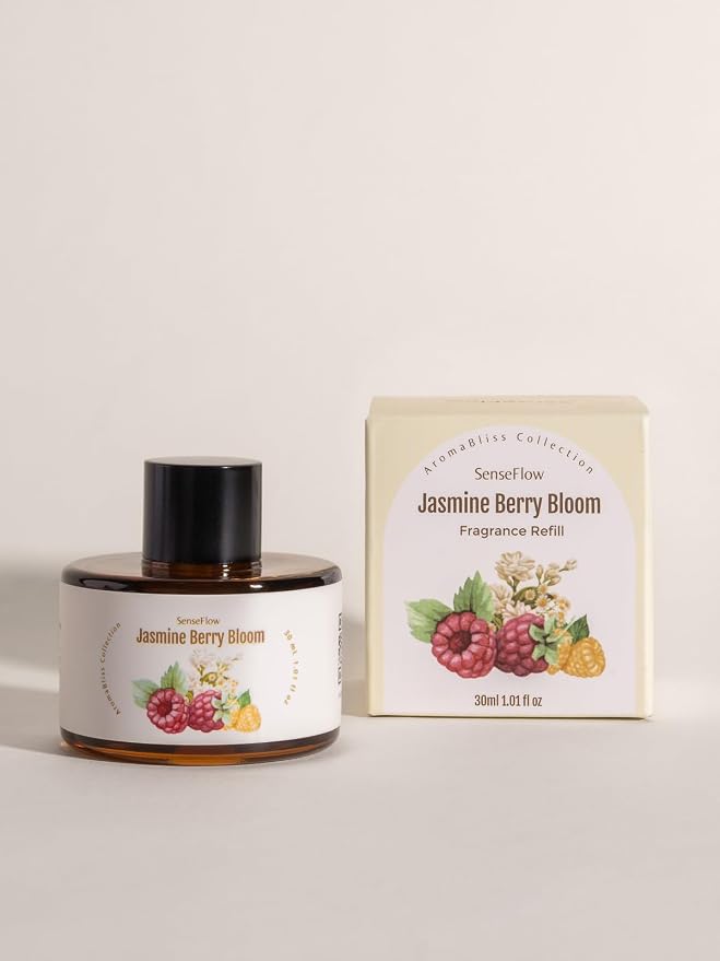 Essential Oil Refill 1.02oz/30ml for SF101/SF101S Waterless Aromatherapy Diffuser, Covers 1000 Sq Ft, 120-Day Natural Scent 1 Pack,Jasmine Berry Bloom