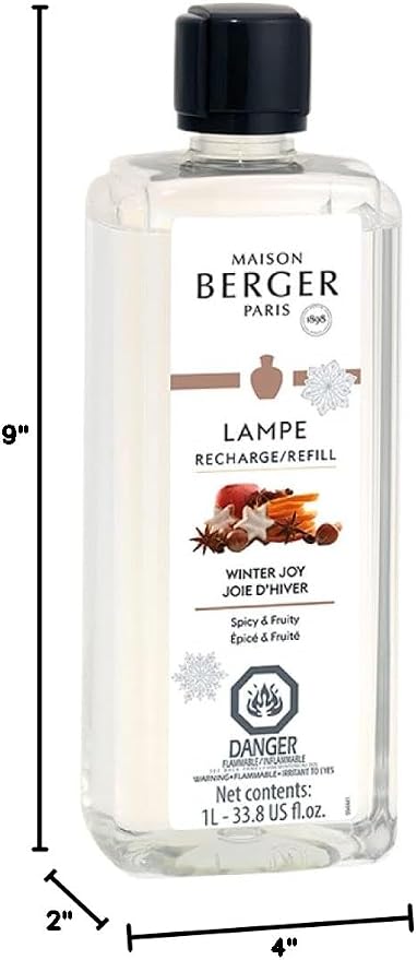 MAISON BERGER Lampe Berger Refill, 1 L, Winter Joy | Catalytic Lamp Fragrance Refill, Helps Neutralize Odors, ~160 h Fragrance Diffusion, Made in France