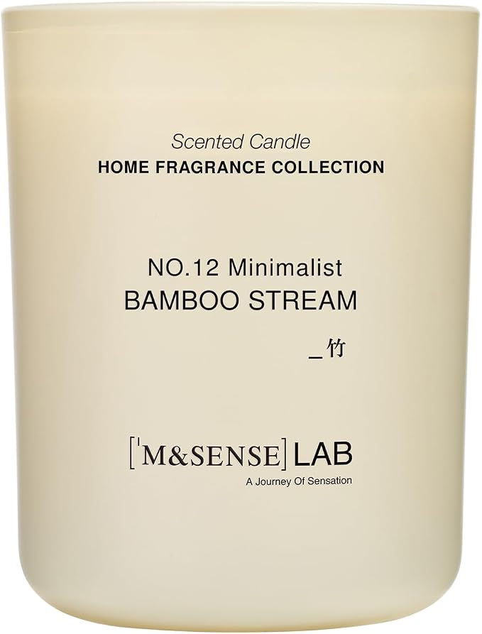 M&SENSE Natural Soy Large Candle| Bamboo Stream | 16.6 oz, 95H Burn | Mini Spring Scented Candles for Relaxation, Valentines Day Gift, Home Décor | for Bedroom, Office