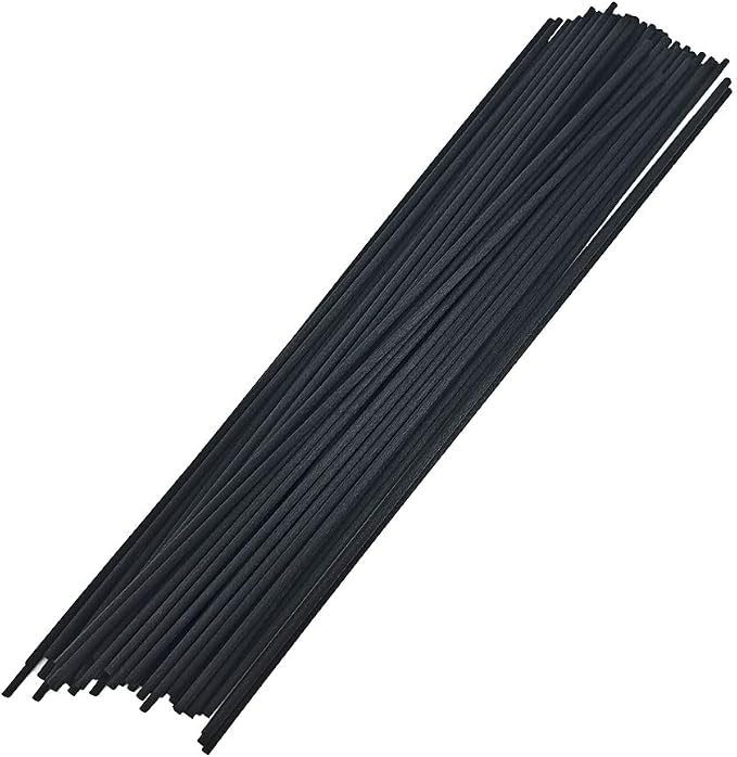 50PCS Black Fiber Reed Diffuser Sticks 12 Inch Long 3mm Diameter Strong Absorption Refill Replacement Reeds for Diffuser Stick Essential Oil Scented Aroma Fragrance Rod for Home Office Spa
