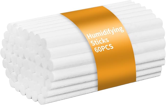 60 Pcs Humidifier Filter Replacement Rods Premium Cotton Filter Refills for Portable USB Mini Cool Mist Humidifiers (60, 4Inches)