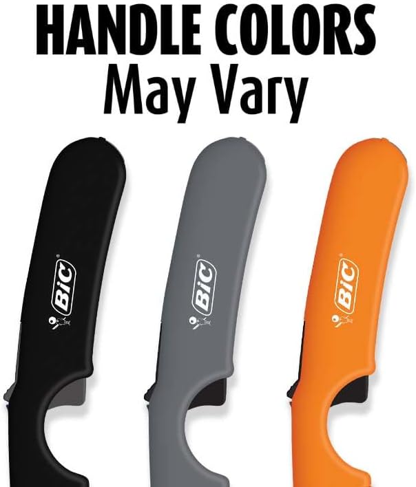 BIC Multi Purpose Lighter with Long Flex Wand, Great Lighter for Candles, Grills and Fireplaces, 4 Count Pack of Lighters, Assorted Colors