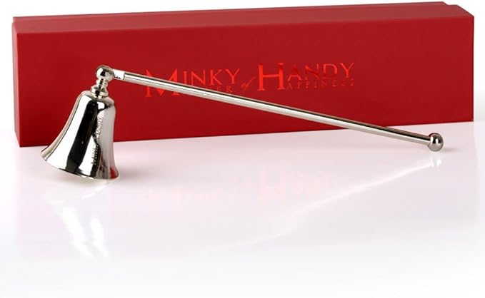 Candle Snuffer Accessory - Brass Design - Safely Extinguish Candle Flames - Home Decor and Gift for Candle Lover (Silver)