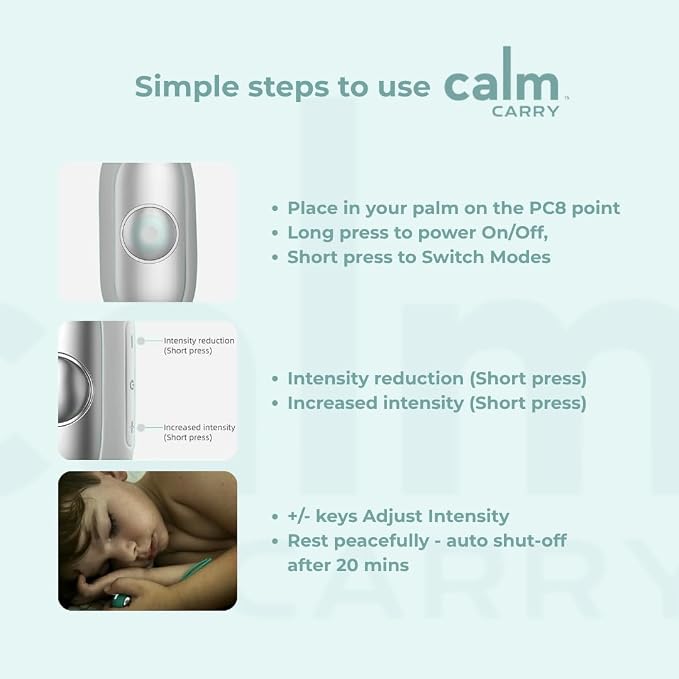 Glowco CalmCarry Sleep Aid Device – Handheld Microcurrent Relaxation Tool, Supports Calm, Focus & Gentle Relief, USB Rechargeable, Portable Wellness Device for Adults & Kids | Gray Calm Carry