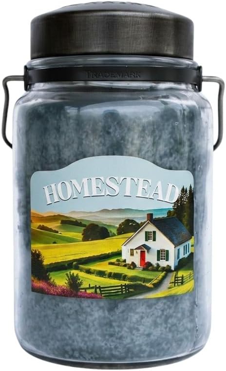 McCall’s Candles | Homestead | 26 oz Scented Candle | USA-Poured | Vintage Rustic Jar with Carrying Handle | Vanilla, Sandalwood & Musk Fragrance