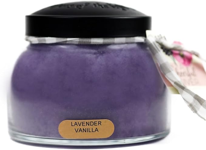 A Cheerful Giver - Lavender Vanilla Mama Scented Glass Jar Candle (22oz) with Lid & True to Life Fragrance Made in USA