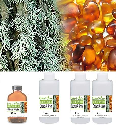 (O) Oakmoss & Amber - Rich Woody Musk Notes with Amber & Herbs Mix Blended with Orange Citrus, Lavandin & Sage Essential Oil, You Pick The Fragrance Product (Reed Diffuser x 2oz)
