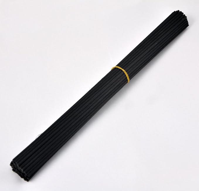 50 Pieces Fiber Reed Diffuser Replacement Refill Sticks for Aroma Fragrance (Black, 12" x3mm)