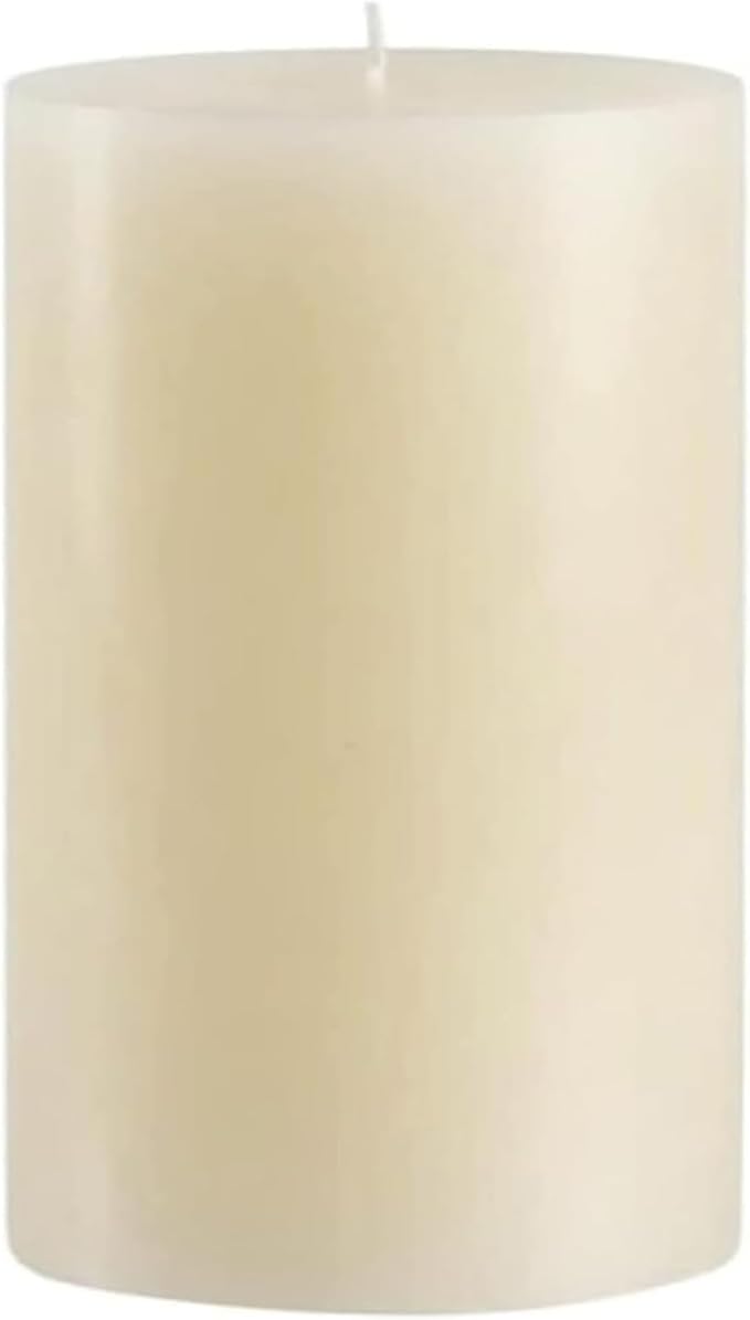 Mister Candle Unscented 4"x6" Ivory Pillar Candle, Solid Color, Cotton Wick, Dripless & Smokeless, Premium Wax Candle for Home Decor, Handmade, 120 Hour Burn Time