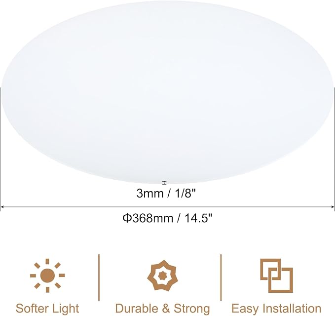 PATIKIL Lampshade Diffuser, 14.5" Diameter Round Diffuser for Drum Lampshades Pendants Light, DIY Light Shield, Frosted White