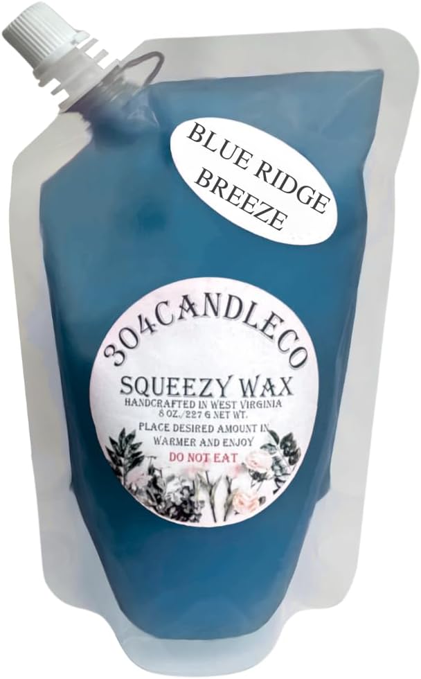 304CandleCo Large Squeeze Soy Wax Melt - 50 SCENTS! - Highly Fragrant & Hand-Crafted - Easy Mix & Match - American Made - Perfect for Wax Warmers (3oz, Blue Ridge Breeze)