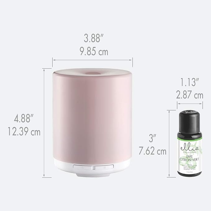 Ellia Elements Essential Oil Diffuser - Voyage Ultrasonic Aroma Diffuser, Pink