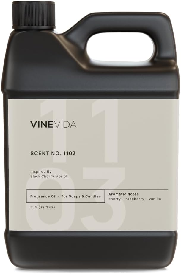 VINEVIDA [32oz] Black Cherry Merlot Fragrance Oil for Candle Making - Made in USA Scents for Soap Making - Natural Candle Fragrance Oil