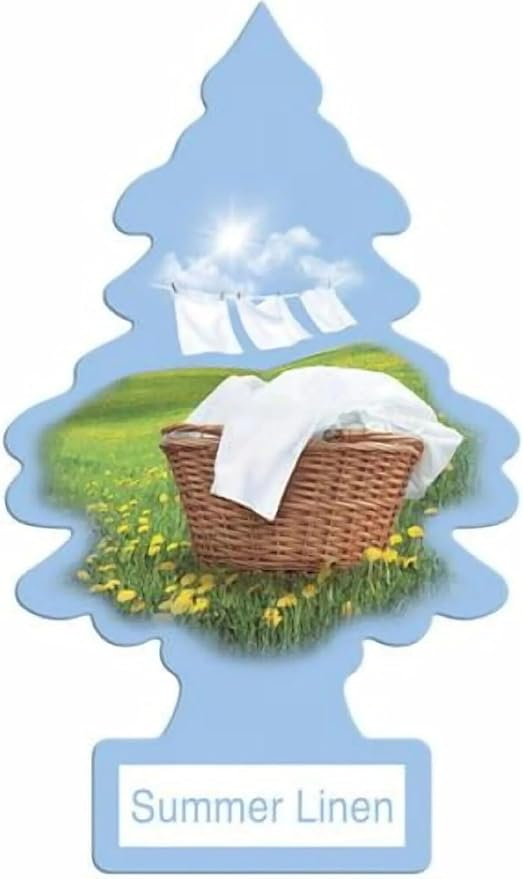 LITTLE TREES Car Air Freshener | Hanging Paper Tree for Home or Car | Summer Linen