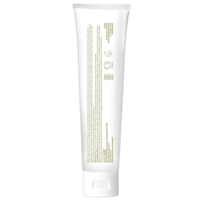 Desert Essence Tea Tree Oil Toothpaste - Coconut Mint - 6.25 Oz - Refreshing Taste - Complete Oral Care - Baking Soda - Sea Salt - Pure Essential Oil - Fights Against Sugar Acids - Zinc Citrate