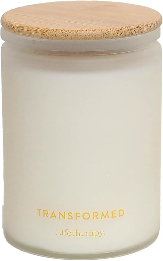 Lifetherapy Transformed Scented Soy Candle, 75-Hour Burn, 10 Oz | Natural soy wax scented candles for home with clean burn, jar candle design, and long lasting fragrance
