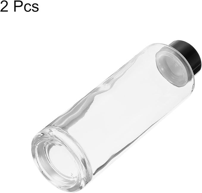 HARFINGTON 2pcs 150ml/5oz Empty Glass Diffuser Bottle 5.8" x 1.9" Refillable Fragrance Accessories Aromatherapy Jar Container for Replacement Reed Diffuser DIY Home Bathroom Transparent