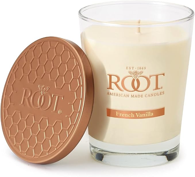 Root Candles Scented Candles Honeycomb Veriglass Premium Handcrafted Beeswax Blend Candle, Large, French Vanilla