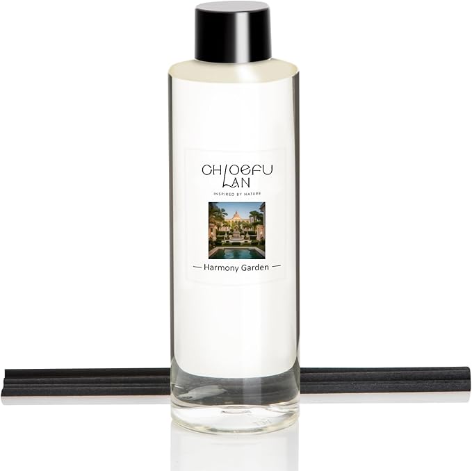 Harmony Garden Scented Oil Diffuser Refill 6.76 fl oz Crisp Botanical Aromatherapy Oil for Bedroom & Patio Outdoor-Inspired Air Freshener, 0% Alcohol, Unique Blend to Relieve Stress
