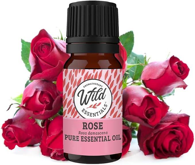 Wild Essentials Rose 100% Pure Essential Oil - 10ml, Therapeutic Grade, Made and Bottled in The USA, Calming