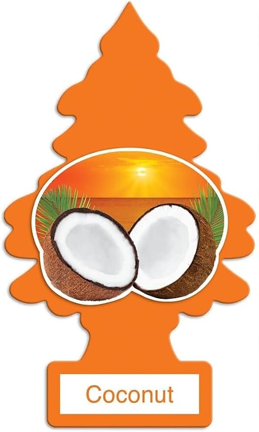 Little Trees Hanging Car and Home Air Freshener, Coconut Scent, 10 Pack