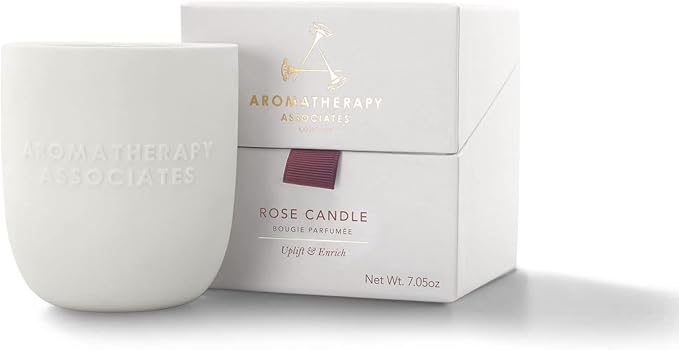 Aromatherapy Associates Rose Candle. Hand Poured Vegan Wax to Enrich and Uplift. Crafted with Damask Rose and Geranium Essential Oils. 40 Hour Burn Time (7.05 oz)