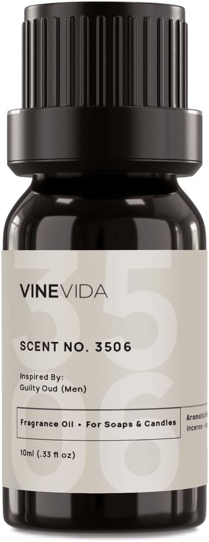 VINEVIDA Scent NO. 3506 Fragrance Oil - 10mL - Inspired by: Guilty Oud (Men) Fragrance Oil for Candle Making - Made in USA Candle Scents Scents for Soap Making