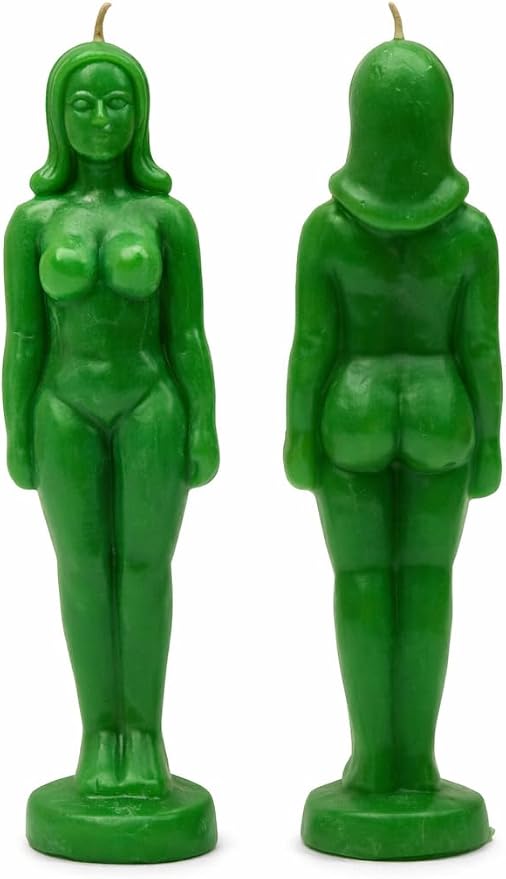 Green Female Body Candle – Abundance, Prosperity & Growth Candle for Manifestation, Success & Balance – Goddess Figure Spiritual Decor Gift